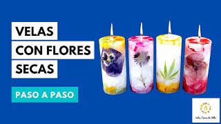 Como Hacer VELAS CON FLORES SECAS 🌼🌸 Paso a Paso [upl. by Akinar]