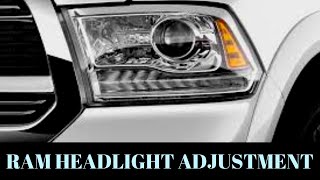 HOW TO 4TH GEN RAM 1500 HEADLIGHT ADJUSTMENT [upl. by Wilde193]