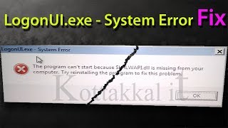 Logonuiexe System error Fixing [upl. by Goldstein]