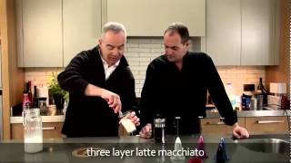 aerolatte  milk frother makes three layer caffè latte macchiato [upl. by Aliakim]