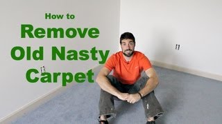 How to Remove Old Nasty Carpet DIY [upl. by Egief967]