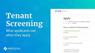 See the Rental Application amp Tenant Screening Process for Applicants on RentSpree [upl. by Hwang]