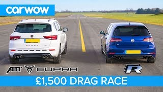 Volkswagen Golf R vs Cupra Ateca  DRAG amp ROLLING RACE [upl. by Ajssatsan749]