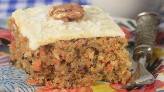 Carrot Sheet Cake Recipe Demonstration  Joyofbakingcom [upl. by Alenoel]