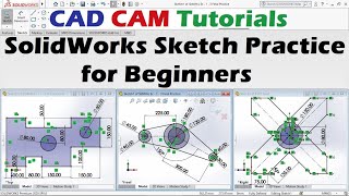 SolidWorks Sketch Practice Tutorial for Beginners [upl. by Enaej]