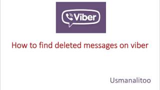 Solved How to find Deleted Messages on Viber Free amp Easy [upl. by Gannie]