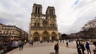 360 VR Tour  Paris  NotreDame de Paris  Cathedral  Outside and Inside  No comments tour [upl. by Natsirc]