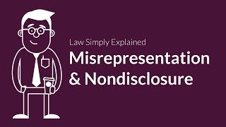 Misrepresentation and Nondisclosure  Contracts  Defenses amp Excuses [upl. by Oconnor]