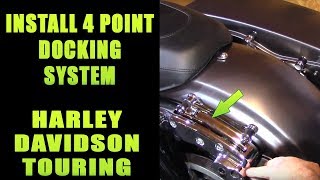 Install 4 Point Docking System Harley Davidson Tour Pack Passenger Backrest [upl. by Caesar]