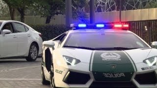 Dubai police flaunt Lamborghini patrol car [upl. by Alfonzo]