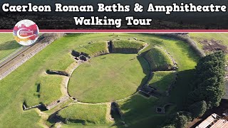 CAERLEON ROMAN BATHS amp AMPHITHEATRE WALES  Walking Tour  Pinned on Places [upl. by Downe]