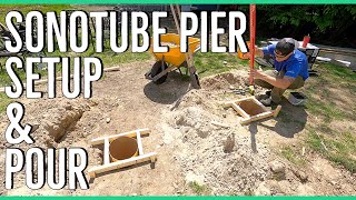 Pouring Concrete Piers Using Sonotubes 14x14 Home Addition [upl. by Cinda895]