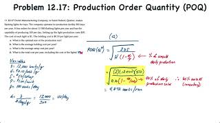 Inventory Management Production Order Quantity POQ [upl. by Bailey129]