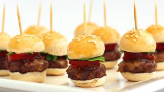 How To Make Mini Hamburgers  Finger Food Video Recipe [upl. by Avehsile]