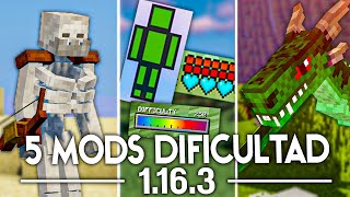 Top 5 Mods que hacen el Juego mas Dificil para Minecraft 116 🚫👿 [upl. by Erik]