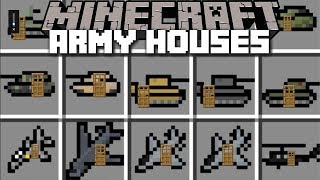 Minecraft ARMY HOUSE MOD  SPAWN MILITARY HOUSES AND LIVE IN THEM  Minecraft [upl. by Alfonso]