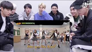 BTS reaction Blackpink dance How You Like That Pretty Savage amp Lovesick Girls [upl. by Charry]