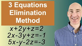 Solving Systems of 3 Equations Elimination [upl. by Anilec]