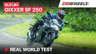 Suzuki Gixxer SF 250 Real World Road Test  Performance Mileage Comfort Price  ZigWheelscom [upl. by Sadella]