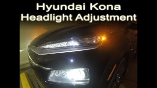 Hyundai Kona Headlight Adjustment [upl. by Barbette]