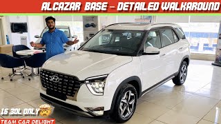 Hyundai Alcazar Base Model  Walkaround Review with On Road Price  Alcazar 2021 Prestige 7 Seater [upl. by Haleelahk]