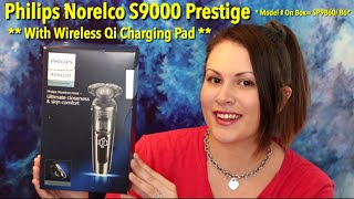 Philips Norelco S9000 Prestige With Wireless Qi Charging Pad Model SP986086 Unboxing [upl. by Cissej885]