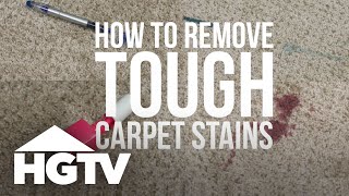 How to Remove Tough Carpet Stains  HGTV [upl. by Eikcor]