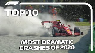 The 10 Most Dramatic Crashes of the 2020 F1 Season [upl. by Pucida]