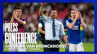 PRESS CONFERENCE  Giovanni Van Bronckhorst  24 Aug 2022 [upl. by Oalsecnew10]