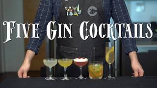 The 5 Easiest GIN Cocktails to Make at Home [upl. by Dranrev]