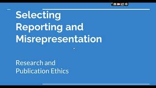 Selective Reporting and Misrepresentation of data Research and Publication ethics Phd coursework [upl. by Nea]