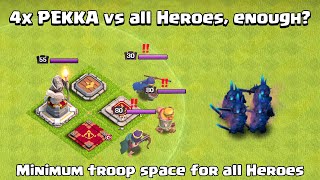 Finding minimum housing space of every troop to defeat all Heroes  Clash of Clans [upl. by Waiter]