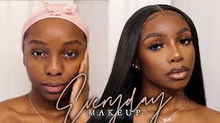 Detailed Flawless Everyday Soft Glam DARKSKIN WOC MakeUp Tutorial For Beginners [upl. by Corbett922]