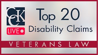 Top 20 VA Disability Claims [upl. by Eglantine]