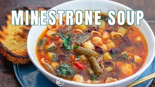 Simple Vegetarian Minestrone Soup  The Mediterranean Dish [upl. by Fusuy]