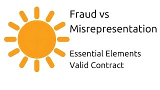 Fraud vs Misrepresentation  Other Essential Elements of a Valid Contract  CA CPT  CS amp CMA [upl. by Acinimod]