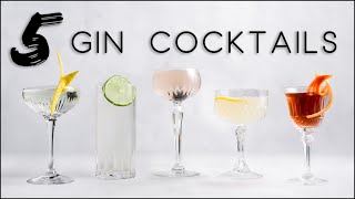 5 EASY GIN COCKTAIL RECIPES [upl. by Stillmann]