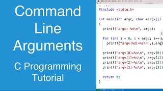 Command Line Arguments  C Programming Tutorial [upl. by Colligan]