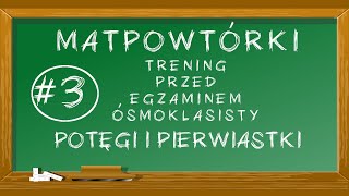 3 MATpowtórki  Potęgi i pierwiastki [upl. by Yumuk]